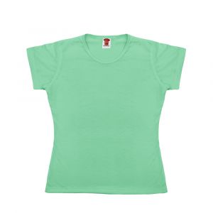 Camiseta Baby Look Verde 100% Poliéster