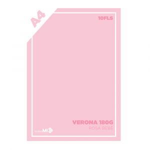 Papel Color Plus 180g A4 10Fls Verona (Rosa Bebê)