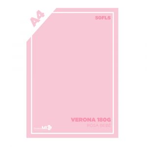 Papel Color Plus 180g A4 50Fls Verona (Rosa Bebê)