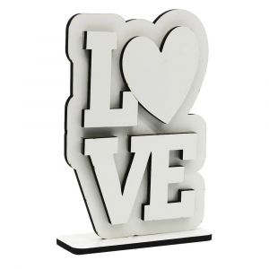 Placa em MDF 3mm - Love 3D 