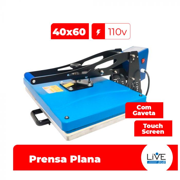 Prensa Térmica Plana 40x60 Touch Screen com Gaveta Live Premium